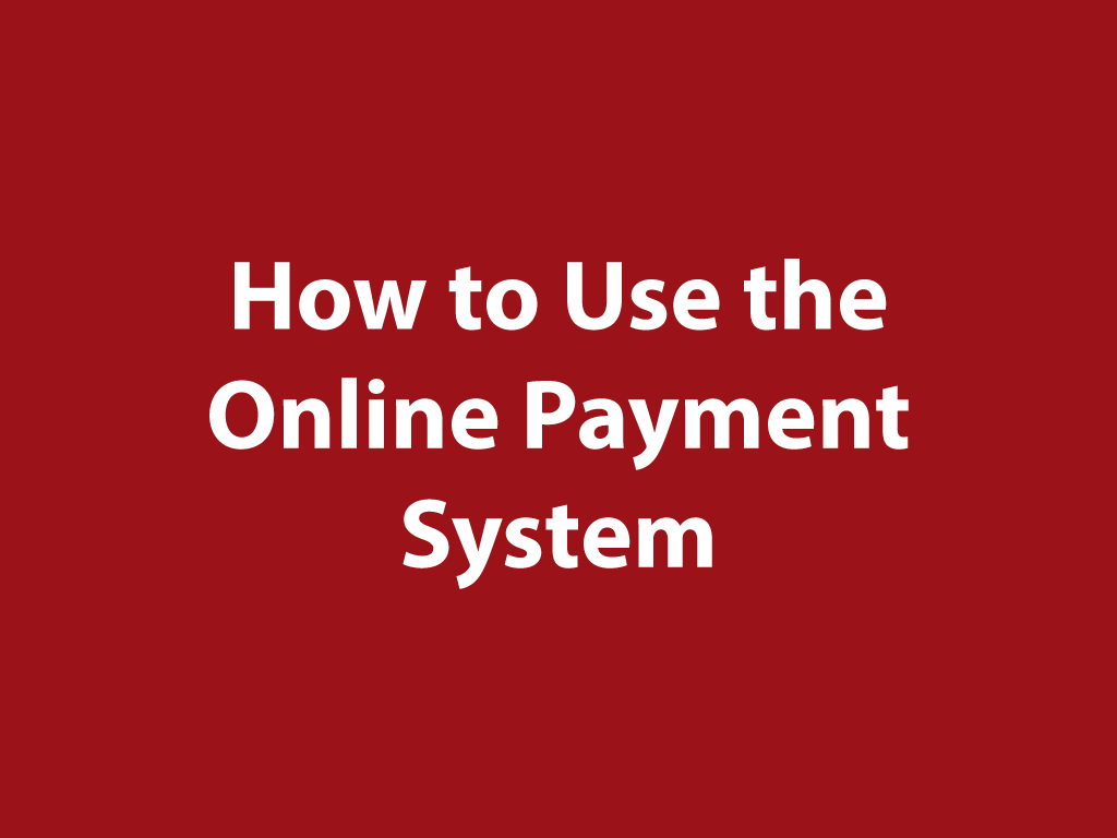 How to Use the Online Payment System
